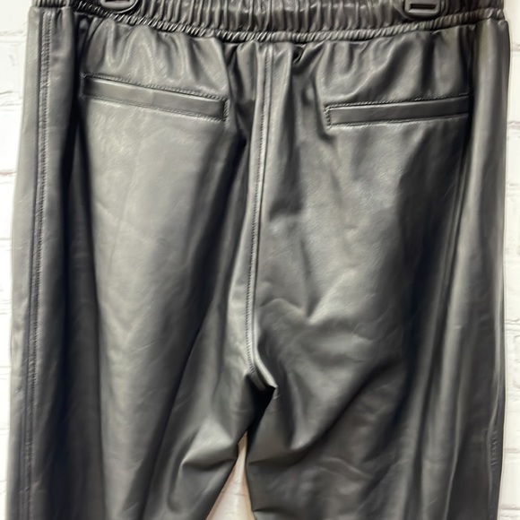 David Lerner cuffed black faux leather jogger pants medium - Picture 8 of 8
